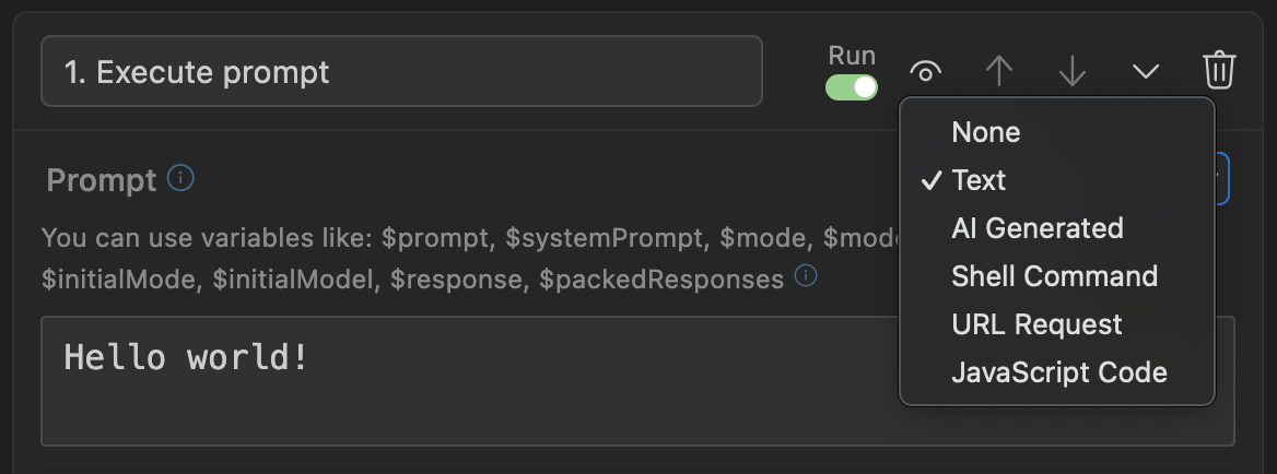 Prompt types